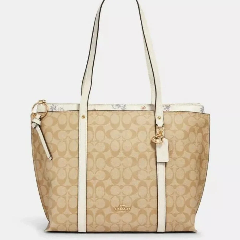 Coach Signature C's LT Khaki Shoulder Bag Purse